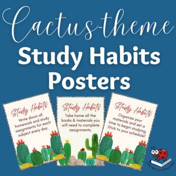 Preview of Cactus-theme Study Habits Posters