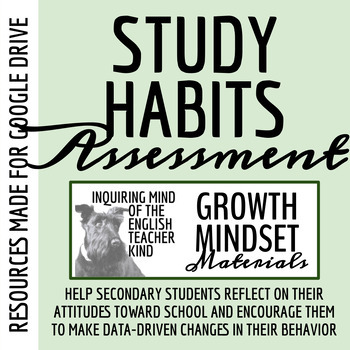 Preview of Study Habits Survey, Growth Mindset Activities, and Reflective Prompts (Google)