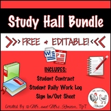 Study Hall Bundle {Student Contract, Daily Work Log, Sign 