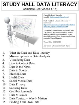 Preview of Study Hall Data Literacy Worksheets Complete Series Set Full Bundle Collection