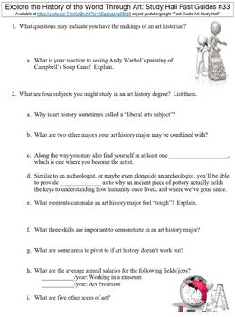 Preview of Study Hall Fast Guides #33 (History of the World Through Art) worksheet