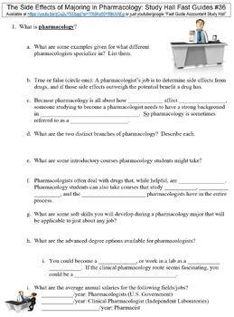 Preview of Study Hall Fast Guides #36 (Majoring in Pharmacology) worksheet