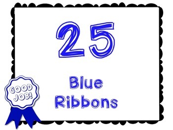 Blue Ribbon Bookmark | 3 ribbons