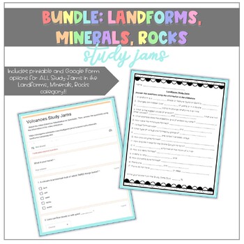 Preview of Study Jams BUNDLE: Landforms, Rocks, and Minerals