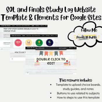 Preview of SOL and Finals Study Log Website Template & Elements for Google Sites