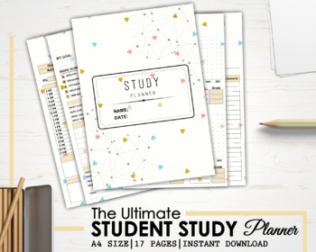 Preview of Study Planner, Academic Printable, Daily Study Planner, Student High School
