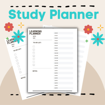 Preview of Study Planner,Back to school Planner, Daily Study Planner, Student High School