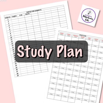 Preview of Study Planner Template