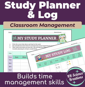 Preview of Study Planner and Log for Middle/High School