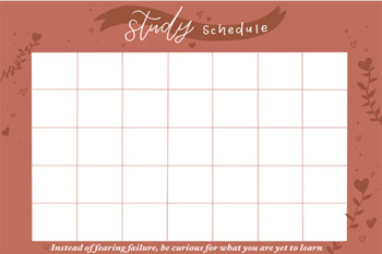 Preview of Study Schedule - For Students