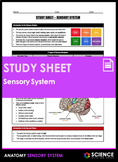 Study Sheet - Sensory System or Body Senses HS-LS1