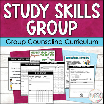 Preview of Study Skills Small Group Counseling Curriculum for 3rd, 4th, 5th, 6th Grade