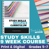 Study Skills 9 Week Course Curriculum for Middle Schoolers