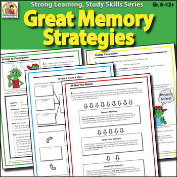 Preview of Study Skills - Great Memory Strategies Life Skills Counseling SpEd Dyslexia