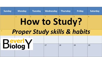 Preview of Study Skills & Habits PowerPoint (free study calendar included)