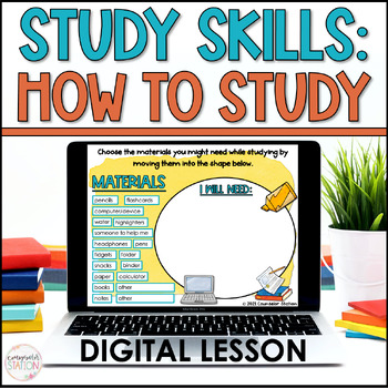 Preview of Study Skills & Test Prep Digital School Counseling Lesson for Slides™ & PPT