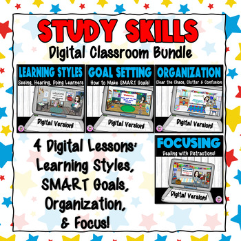 Preview of Study Skills Lessons: Boost Academic Success 4 Virtual Classrooms & Interactive