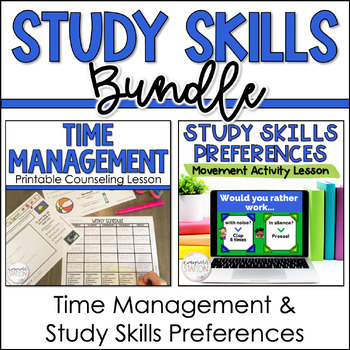 Preview of Study Skills Lesson Bundle - Time Management & Study Skills for Counseling