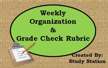Preview of Study Skills Organization Rubric