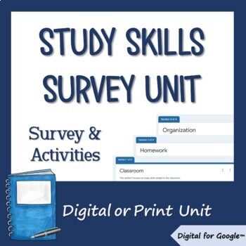 Preview of Study Skills Survey Unit - Digital for Google Apps