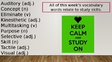 Study Skills Vocabulary