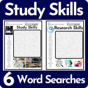 Preview of Study Skills Word Search Puzzle BUNDLE