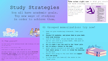 Preview of Study Strategies Slides for High School!