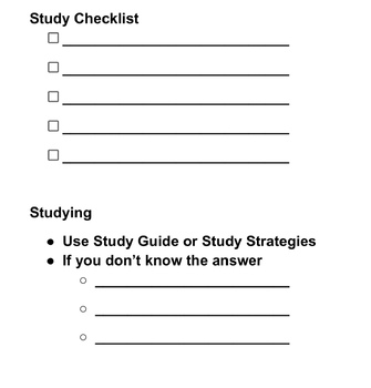 Preview of Study Strategies- guided notes