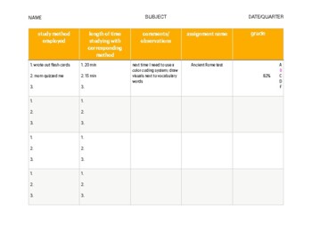 Preview of Study Strategy Tracker