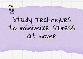 Preview of Study Techniques at Home Infographic - for parents