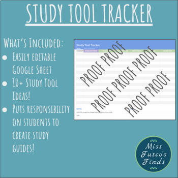 Preview of Study Tool Tracker