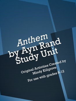 Preview of Study Unit to be used with Anthem by Ayn Rand 