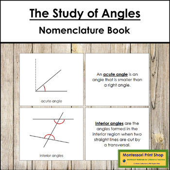 Preview of The Study of Angles Book - Montessori Elementary Geometry