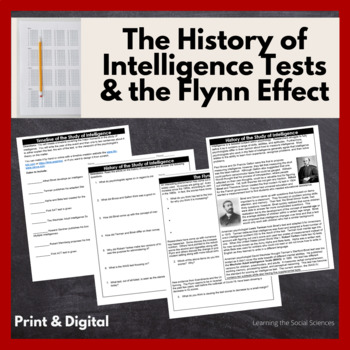 Preview of Study of Intelligence in Psychology Reading, Flynn Effect Activity, & Timeline