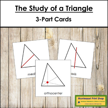 Preview of The Study of a Triangle 3-Part Cards - Montessori Elementary Geometry