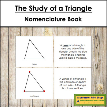 Preview of The Study of a Triangle Book - Montessori Elementary Geometry