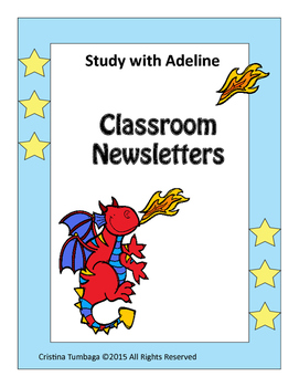 Preview of Freebie: Study with Adeline: Classroom Newsletters