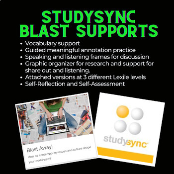 Preview of StudySync SyncStart Blast Supports: "Blast Away"