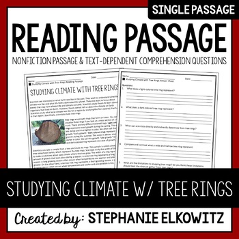 Preview of Studying Climate with Tree Rings Reading Passage | Printable & Digital