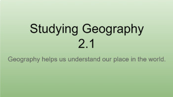 Preview of Studying Geography- McGraw Hill Fill in The Blanks PowerPoint EDITABLE