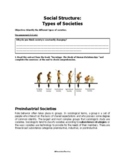 Studying Sociology: Types of Societies (Worksheet)