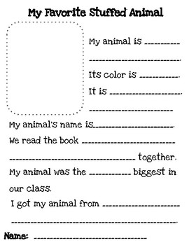 Stuffed Animal Day Writing by Stacy Biltz | Teachers Pay Teachers