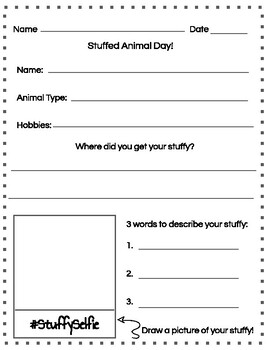 Stuffed Animal Day Writing Activity by Jennifer Powell | TPT