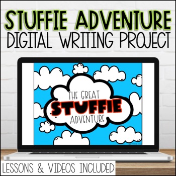 Preview of Digital Stuffie Adventures Google Slides Narrative Writing Prompt with Videos