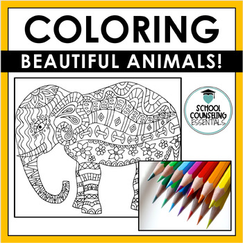 Adult Stress Relieving Coloring Books- Animals - Personalization Available