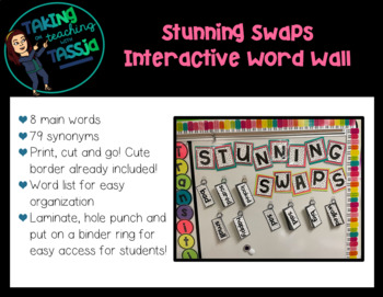 Preview of Stunning Swaps Interactive Word Wall