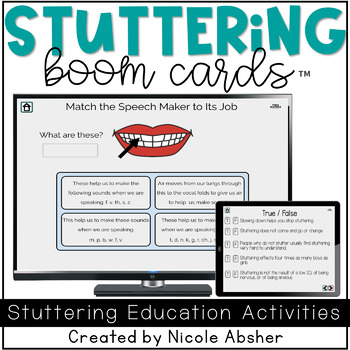 Preview of Stuttering Activities Boom Cards™ for Speech Therapy