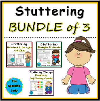 Preview of Stuttering Bundle: Handouts, Strategies, Visuals, Practice, Transfer Activities