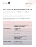 Stuttering (Fluency) Activity: Make Self-Disclosure Statem