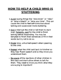 Stuttering/Fluency Handout Tips for Parents, Teachers, Day